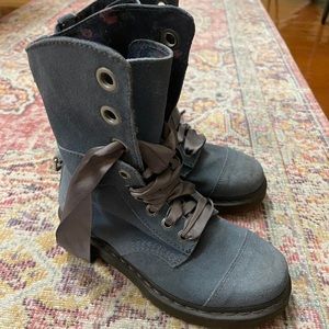 Dr. Martens Blue Suede Boots